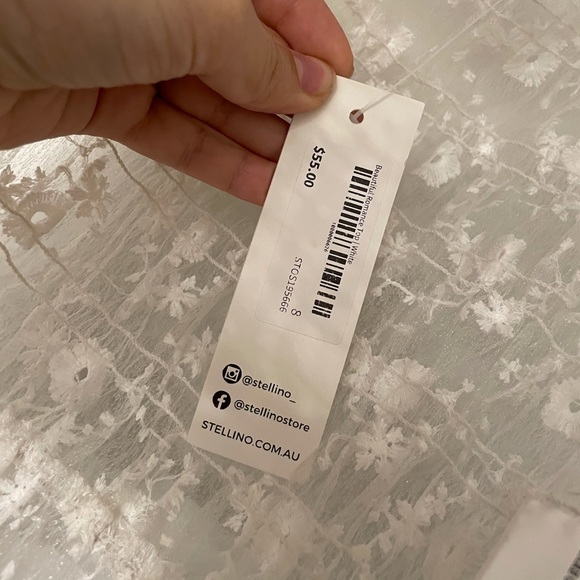 White Lace Crop Top Stretch - Picture 5 of 5